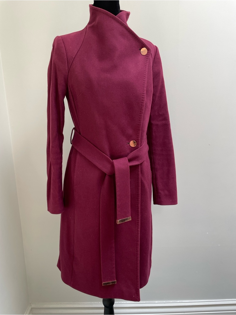 Ted Baker London Berry Wool Blend Wrap Coat with Belt, Size 1 (US 4-6) - Picture 2 of 8